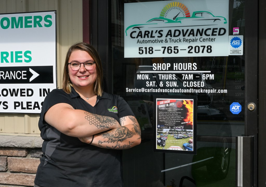 Victoria Carl in front of her shop