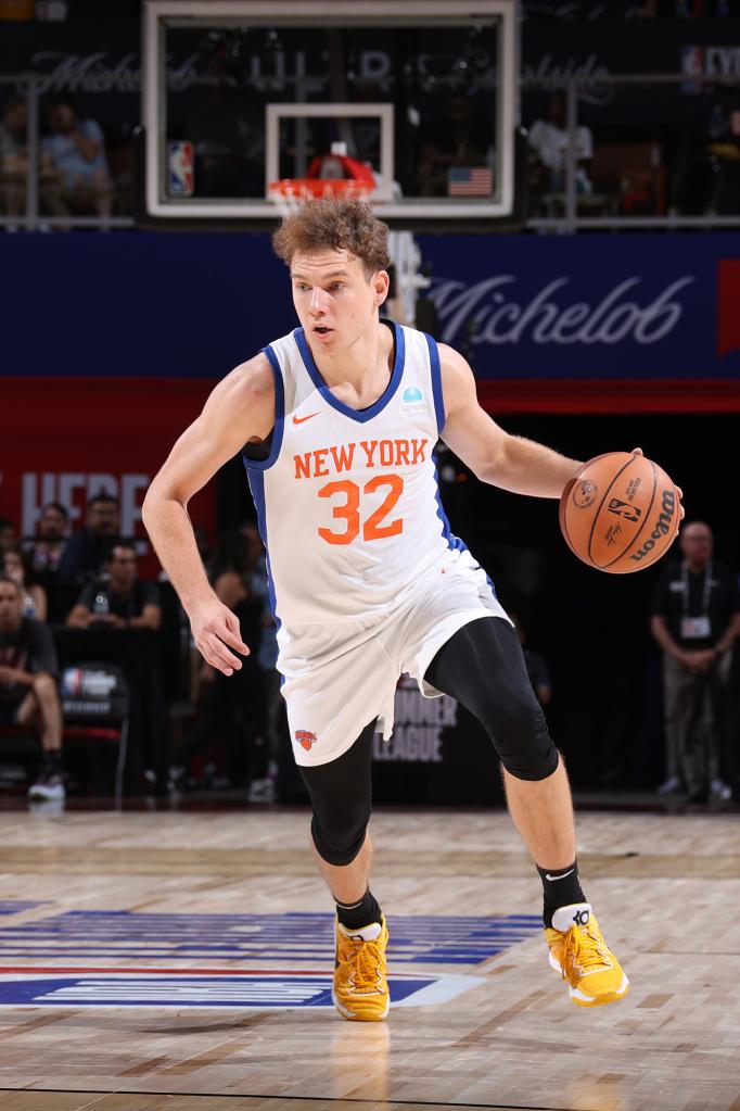 Rokas Jokubaitis played 14 minutes off the bench for the Knicks during their NBA Summer League game Saturday.