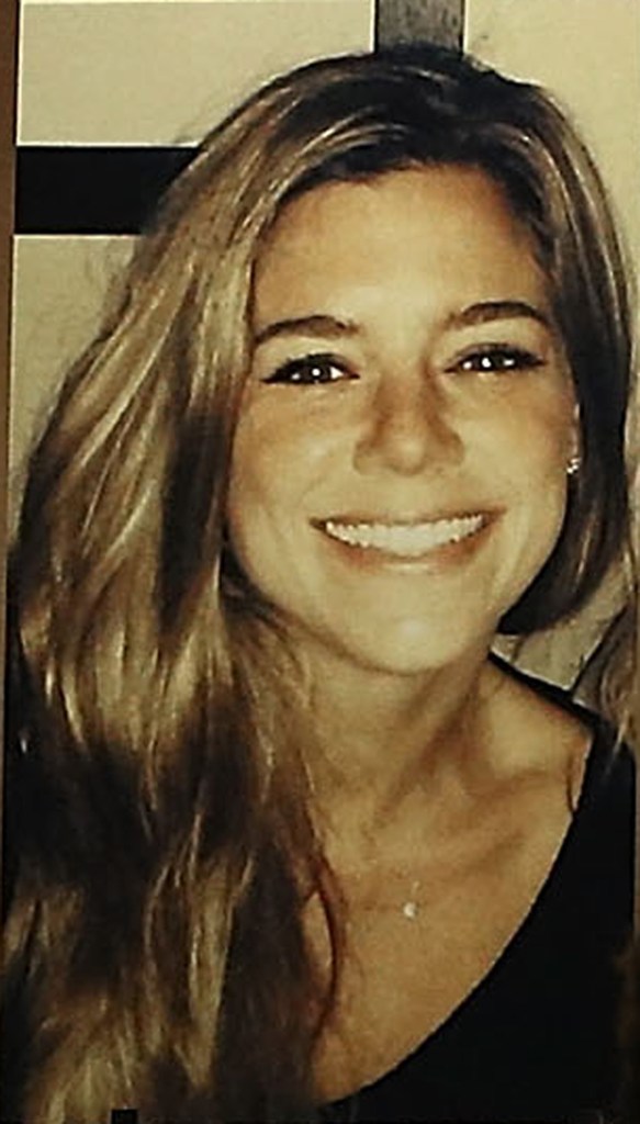 A large photo of Kathryn "Kate" Steinle who was killed by an illegal immigrant in San Francisco.