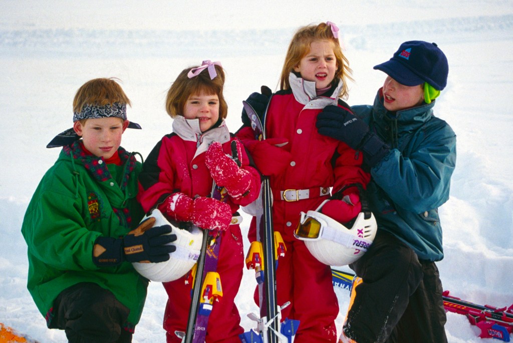 Prince William and Prince Harry with Princess Beatrice and Princess Eugenie