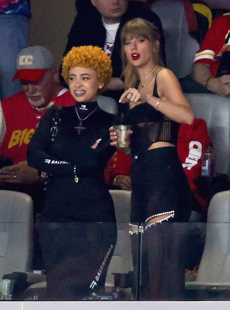 Ice Spice with Taylor Swift at the 2024 Super Bowl in Las Vegas