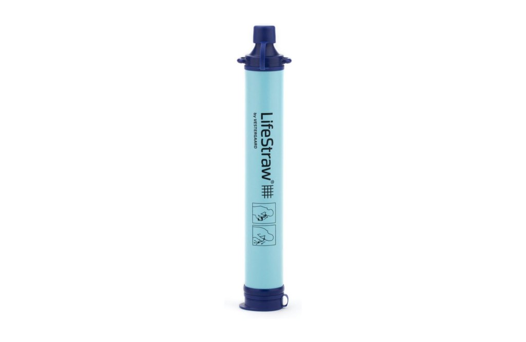 Blue tube with black text