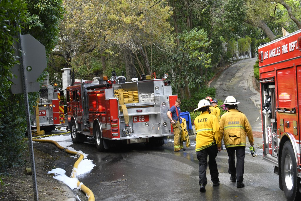 Firefighters arrived at Cara Delevingne's LA home