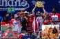 Patrick Bertoletti wins Nathan’s Famous Hot Dog Eating Contest after Joey Chestnut was barred