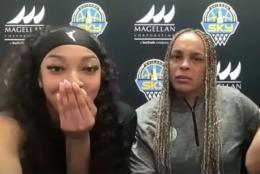 Angel Reese press conference gets awkward after hot-mic moment: 'Intimate relationship'