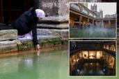 composite image of roman baths in UK