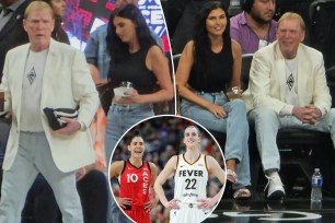 Mark Davis sits with mystery woman for Aces' win over Caitlin Clark, Fever