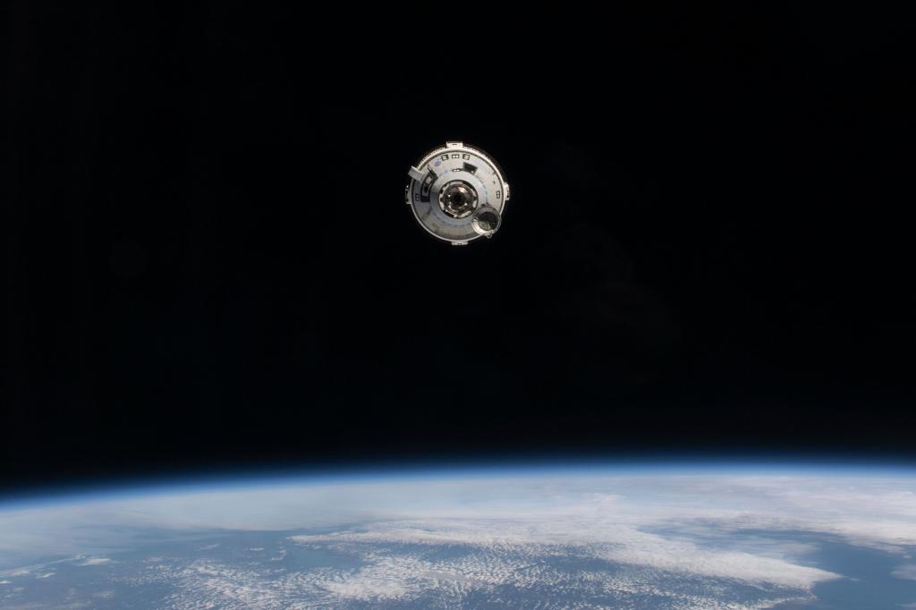 In this photo provided by NASA, the Boeing Starliner spacecraft with astronauts Butch Wilmore and Suni Williams aboard approaches the International Space Station on Thursday, June 6, 2024.