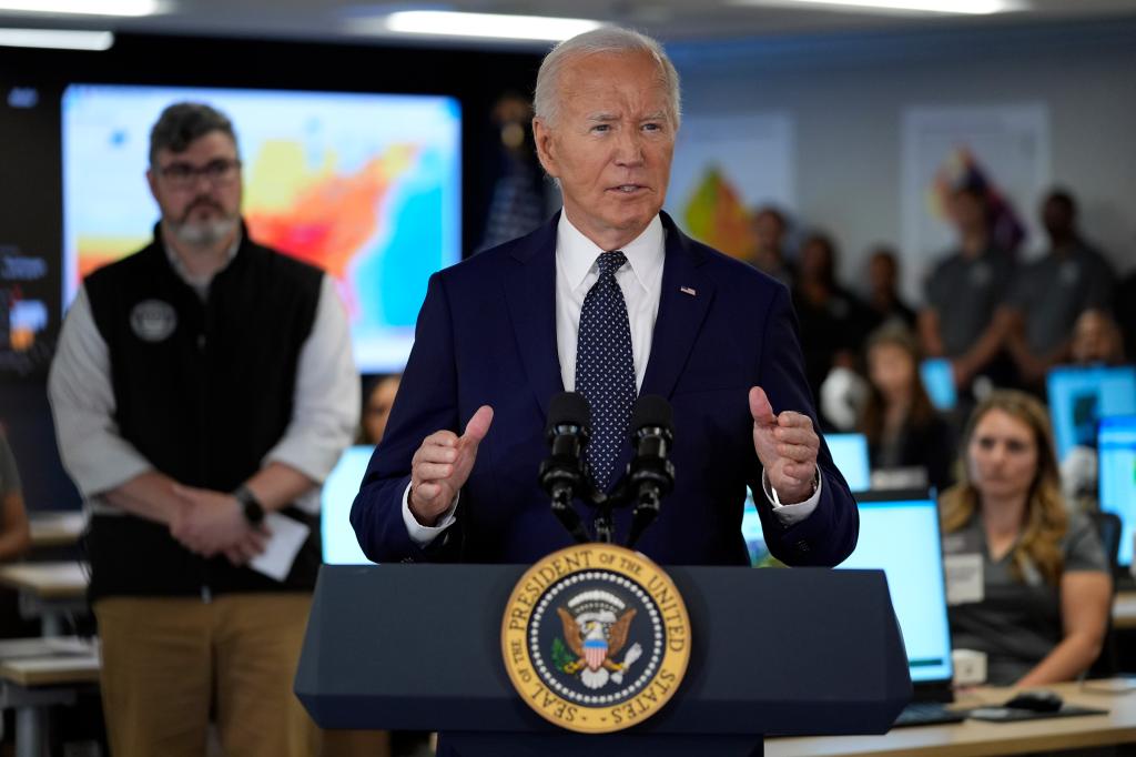 Biden speaks during a visit to the D.C. Emergency Operations Center, Tuesday, July 2, 2024, in Washington.