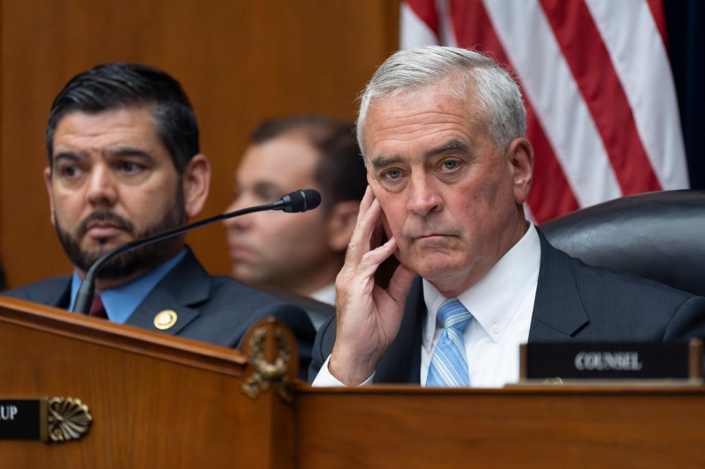 Rep. Brad Wenstrup and Rep. Raul Ruiz at a House Select Subcommittee on the Coronavirus Pandemic, listening to testimony by Dr. Anthony Fauci