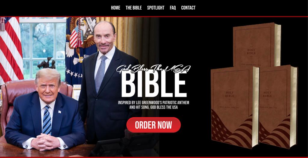 Trump has sold "God Bless the USA" Bibles.