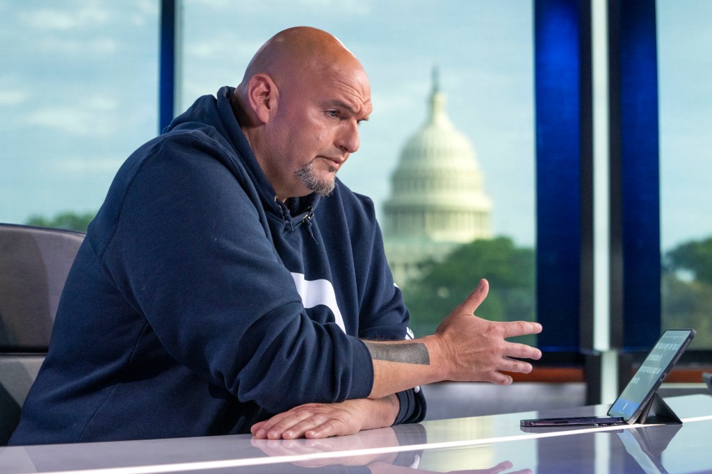 Sen. John Fetterman, D-Pa., being interviewed on FOX News Channel's Special Report with Bret Baier in Washington, May 7, 2024.