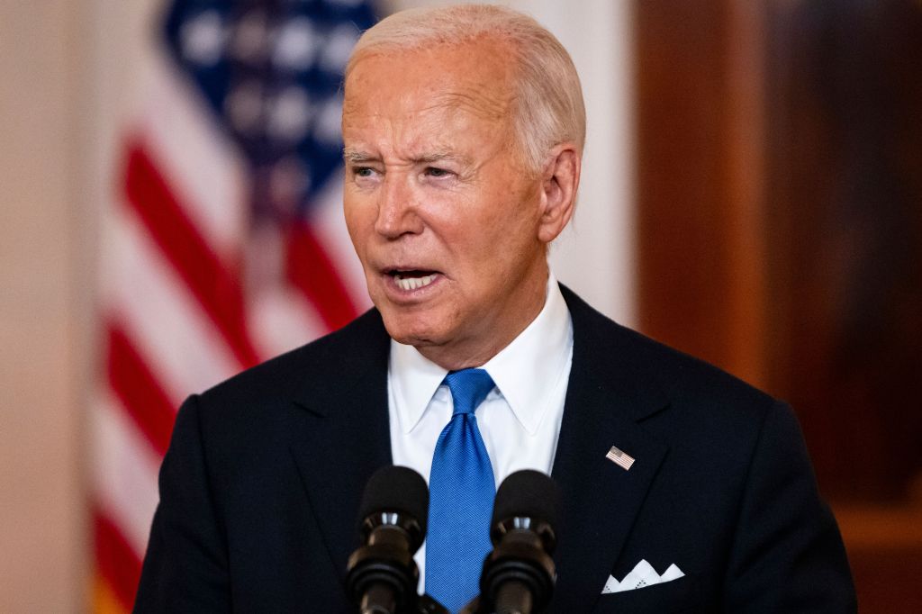 Joe Biden speaks in Washington, DC on July 1, 2024.