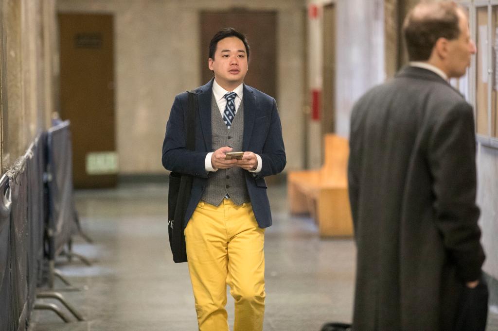 Nguyen in the hallway at Manhattan Criminal Court