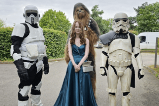 ‘Star Wars’-obsessed dad takes daughter to prom as stormtrooper