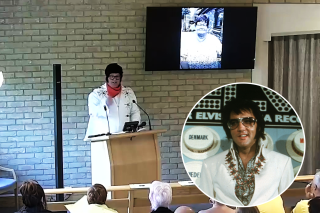 Elvis impersonator sings at funeral of superfan   