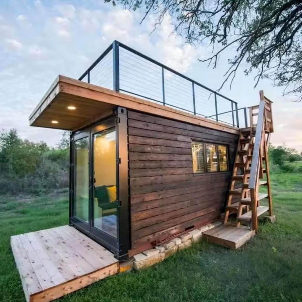 The home is The prefabricated house by Amazon is for sale at $19,000 and comes with a unique rooftop. to withstand inclement weather.