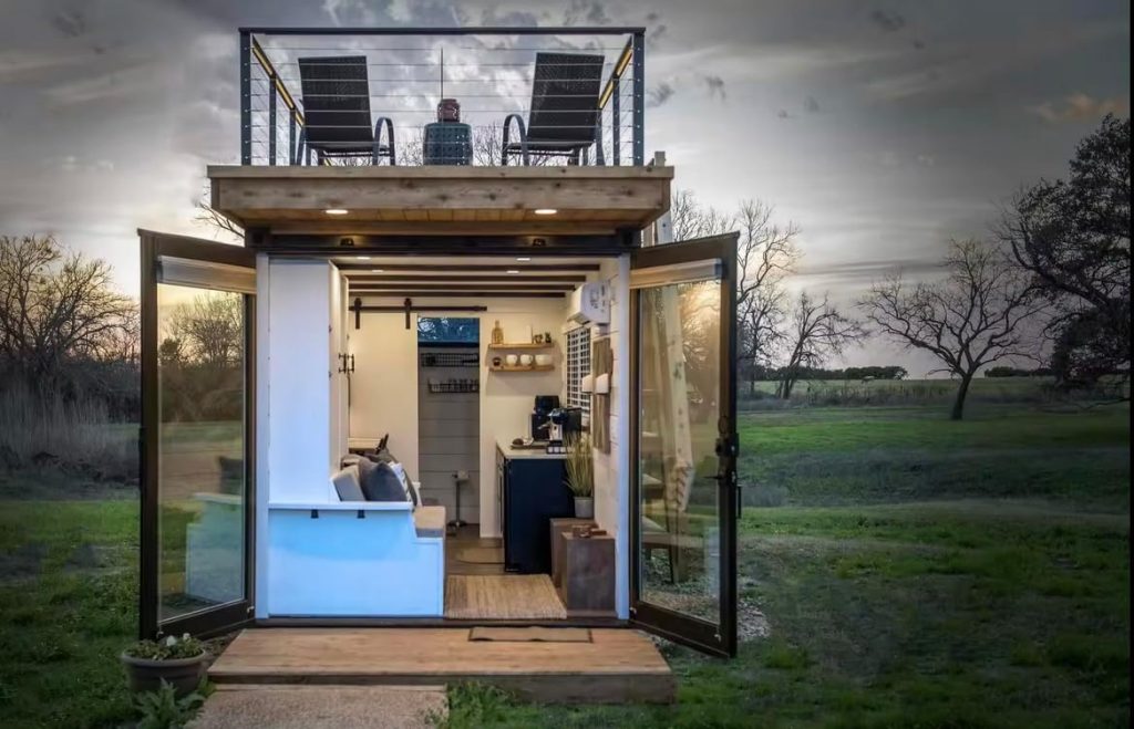 Unlike previous Amazon tiny homes for sale, this one comes with a roof deck. 