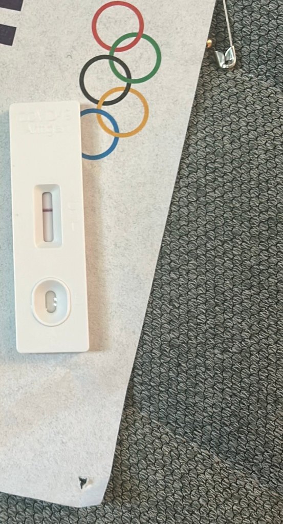 Noah Lyles posted a photo of his negative COVID test on Aug. 10, 2024.