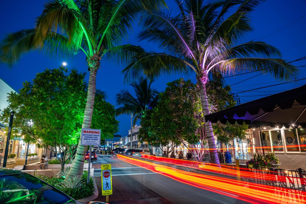 A view of Stuart, Florida at night. 