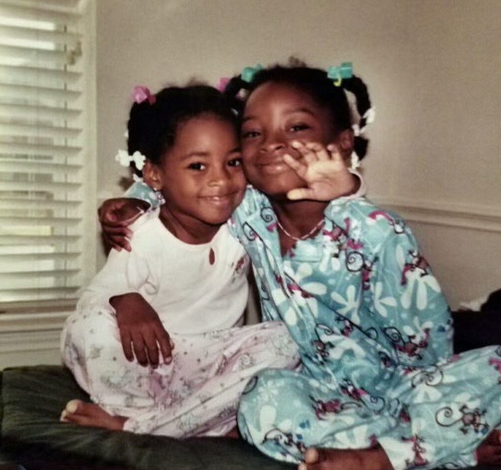 Simone and Adria Biles as children
