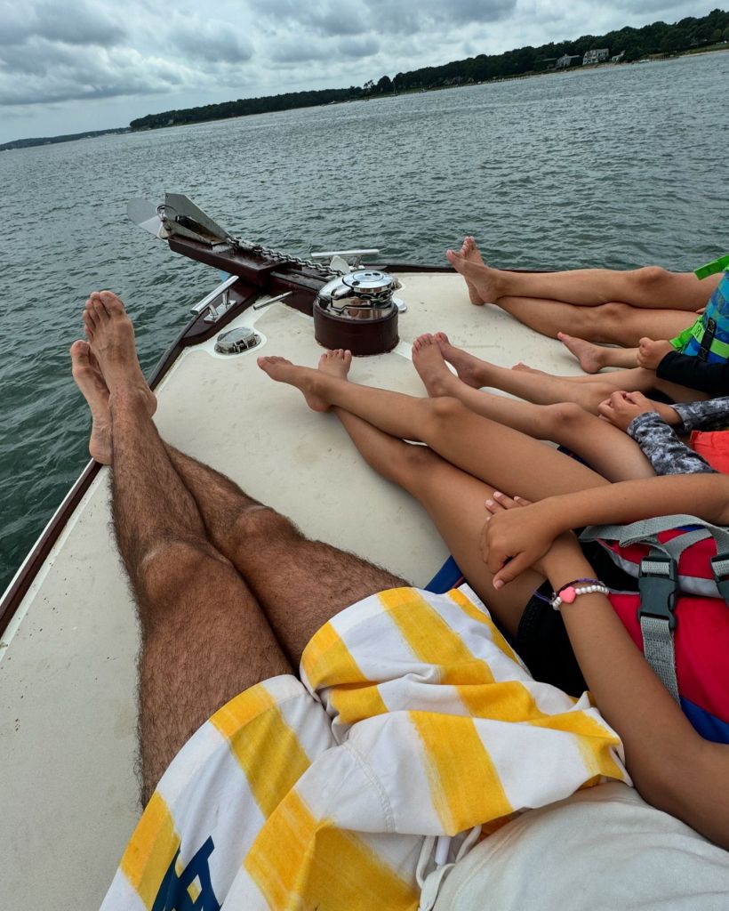 Nev Schulman with his family on a boat