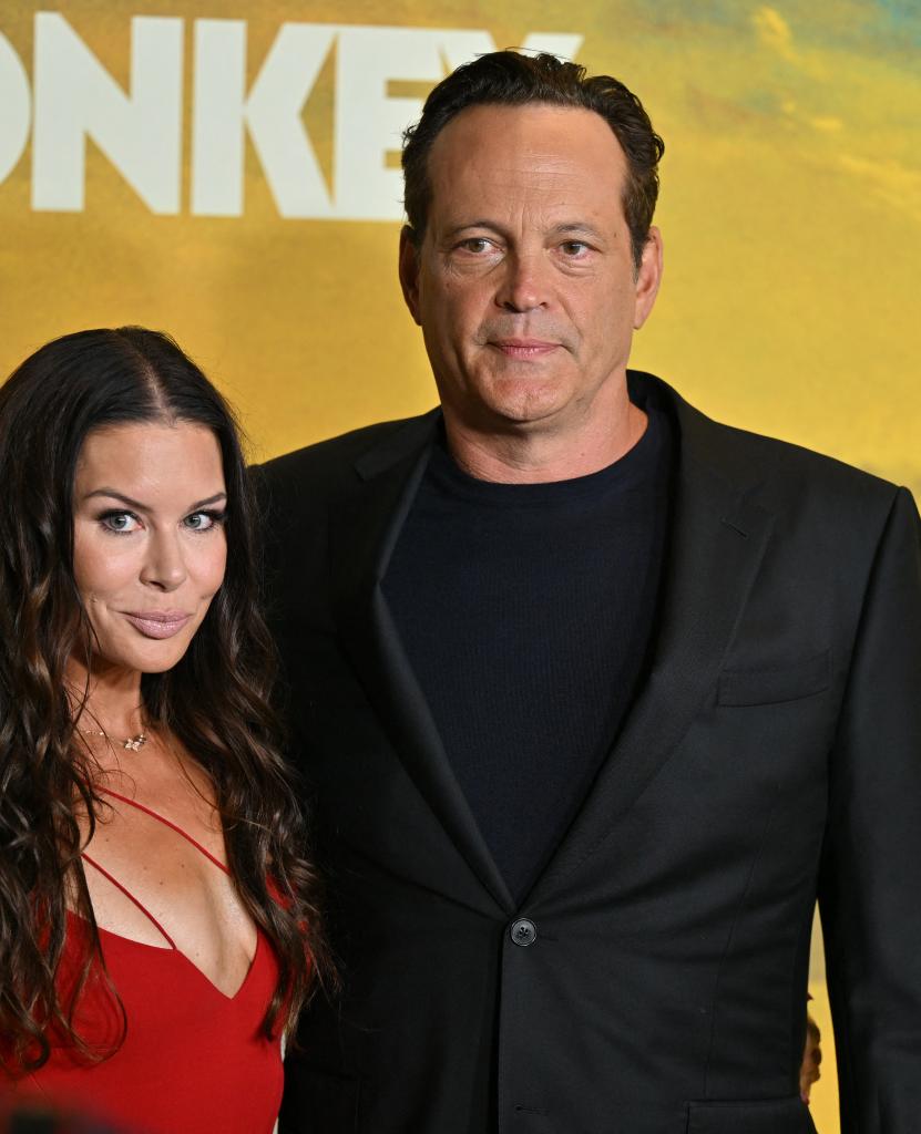 Kyla Weber, Vince Vaughn at the "Bad Monkey" premiere in LA on August 12, 2024