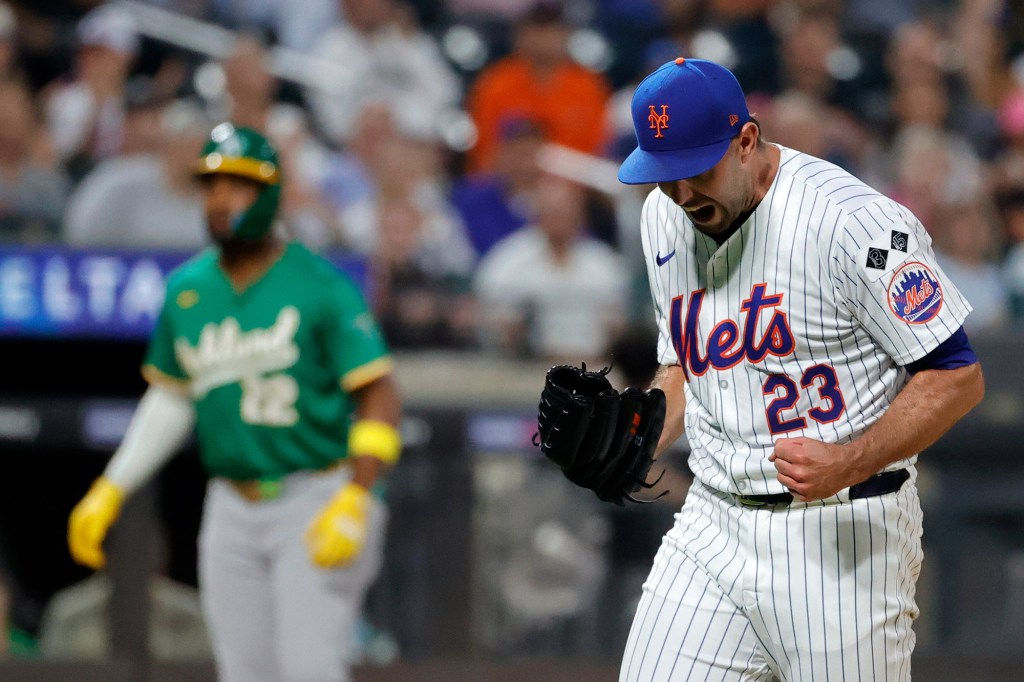 David Peterson roars after recording the final out of the fourth inning on Aug. 14.