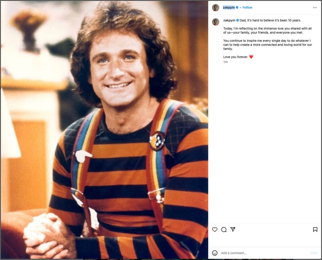 Zak Williams' tribute to Robin Williams