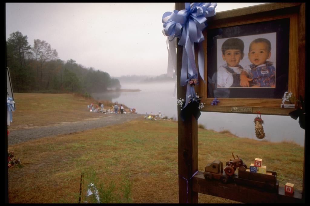 A memorial for Michael and Alex at the scene of their drowning at Long Lake.