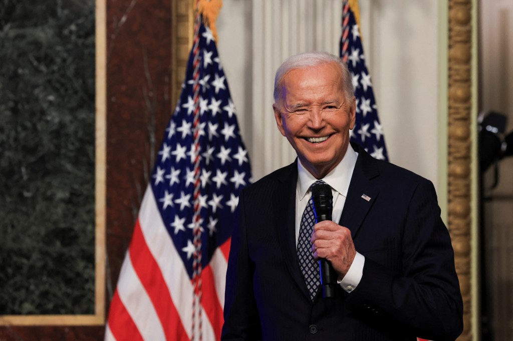 President Joe Biden addresses an audience of content creators at the White House Creator Economy Conference in Washington, D.C., U.S., August 14, 2024