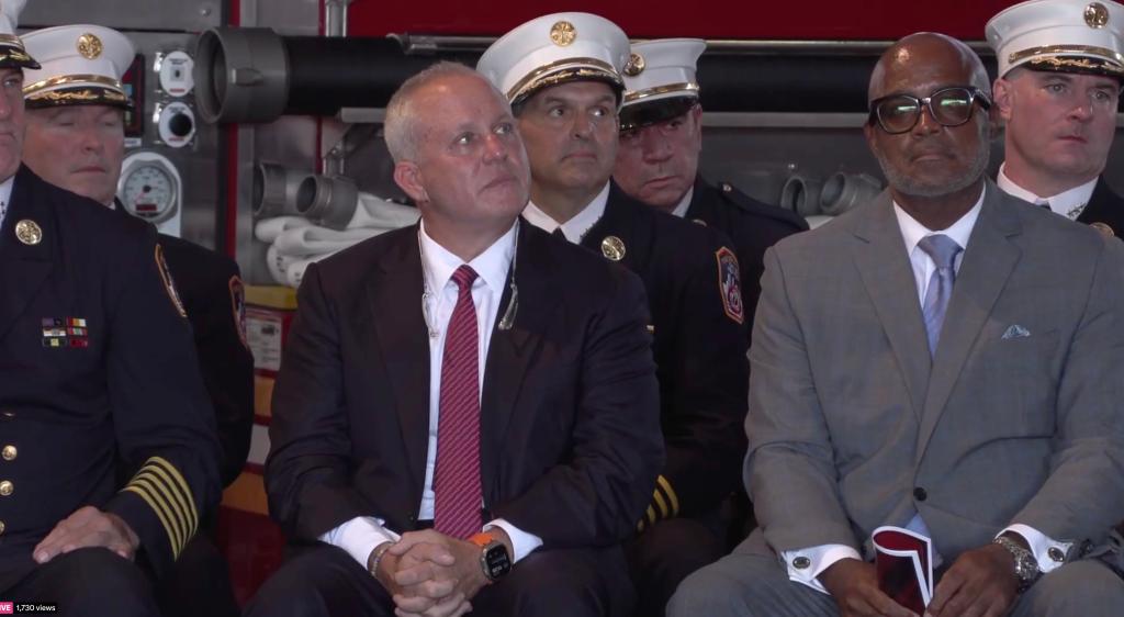 Robert Tucker the new fire commissioner at the FDNY Academy on Randall's Island on Monday morning.