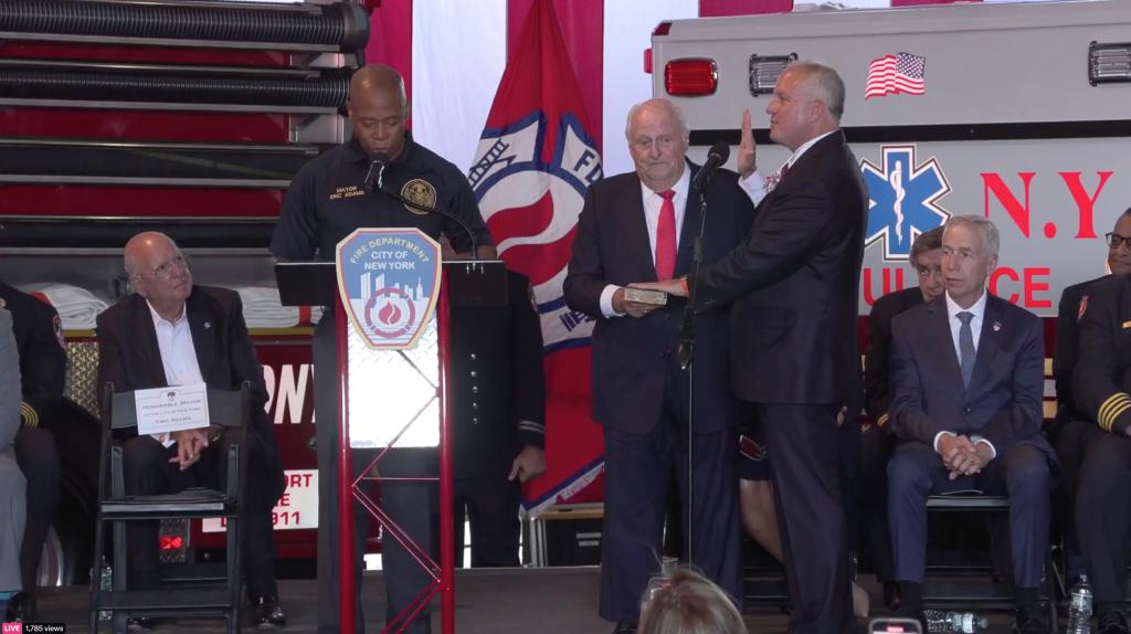 Robert Tucker the new fire commissioner at the FDNY Academy on Randall's Island on Monday morning.