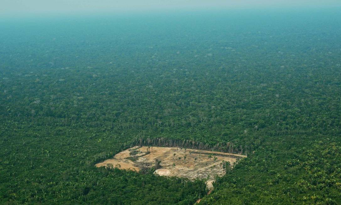 Área de desmatamento na região da Amazônia Foto: CARL DE SOUZA/AFP