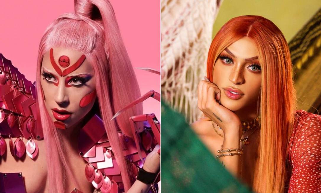 A cantora americana Lady Gaga e a drag queen brasileira Pabllo Vittar Foto: Divulgação