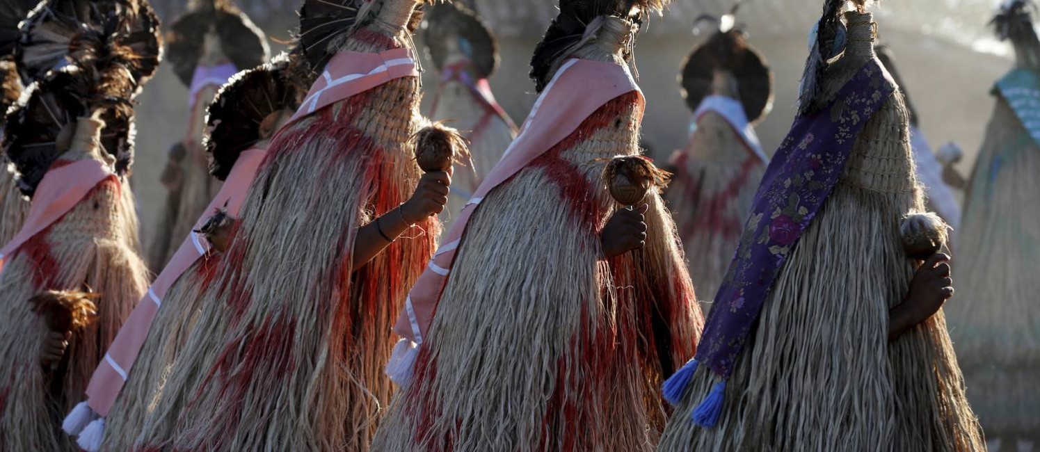 Ritual em aldeia pankararu na região de Tacaratu, sertão de Pernambuco Foto: Custódio Coimbra