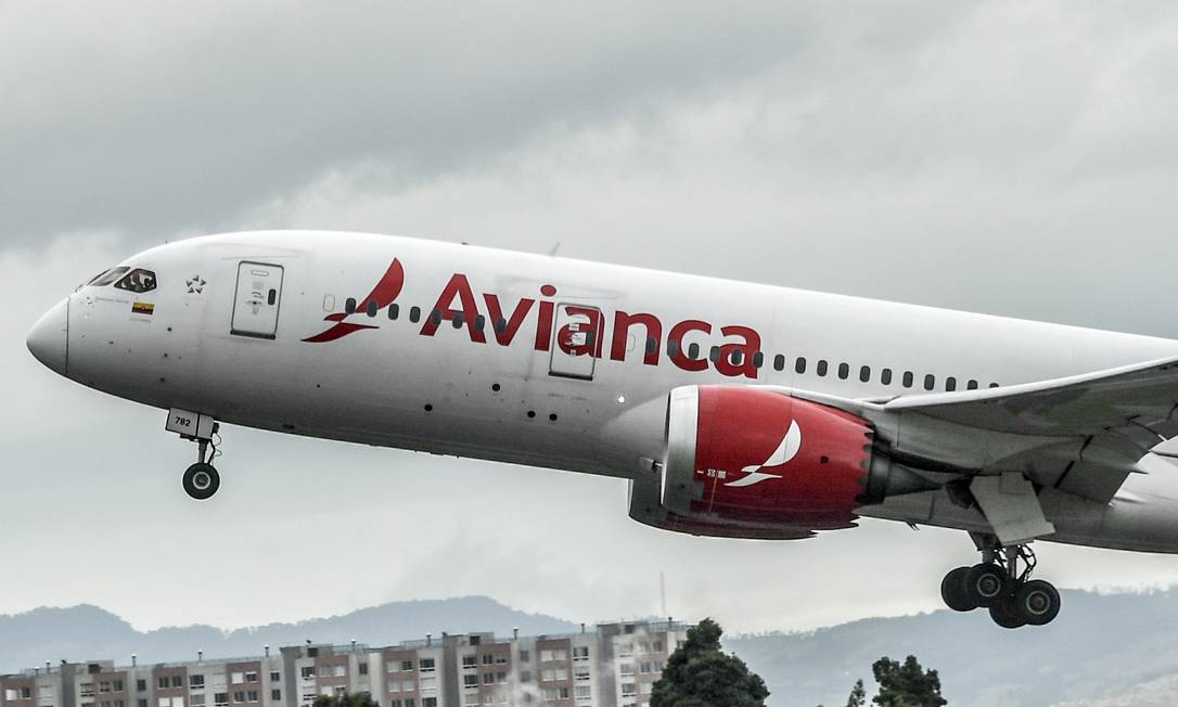 Avianca: recuperação judicial. Foto: JUAN BARRETO / AFP