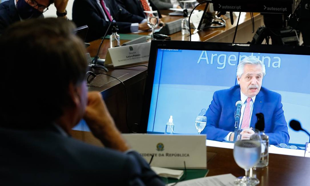 Presidente argentino Alberto Fernández participa da cúpula do Mercosul Foto: Alan Santos / Agência O Globo