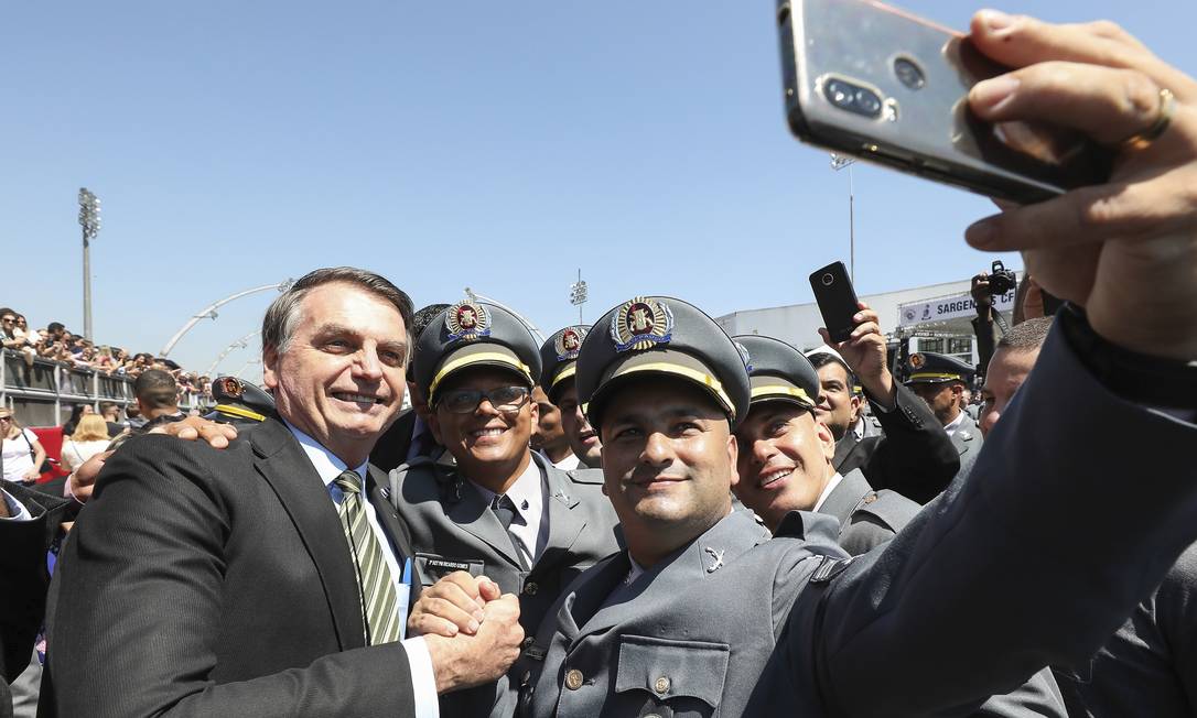 Jair Bolsonaro em solenidade de encerramento de curso da PM em São Paulo. Foto: Marcos Corrêa / PR