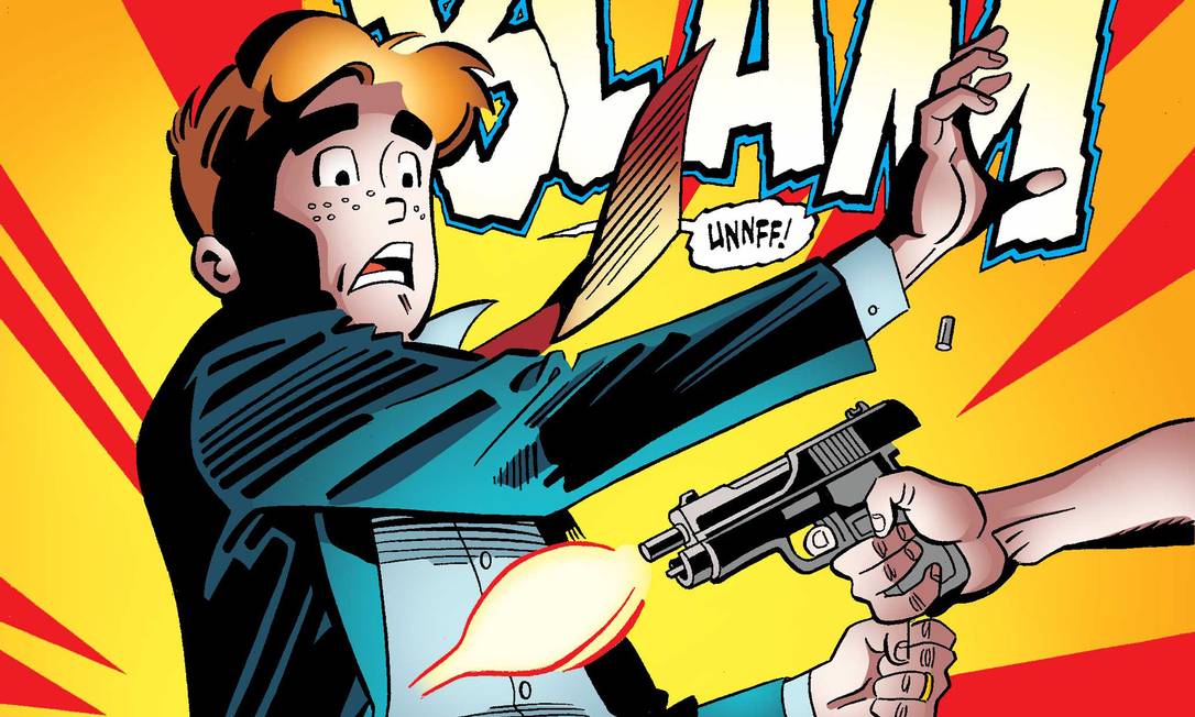 Reprodução do momento em que Archie é atingido pelo misterioso assassino Foto: Archie Comics / AP