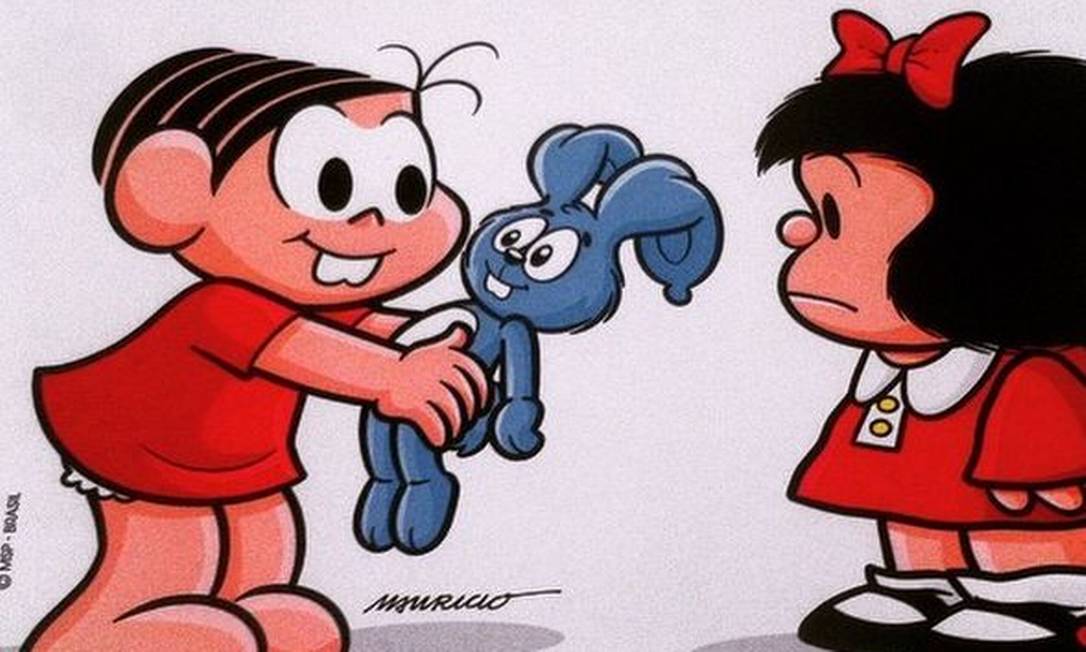 Detalhe do 'encontro' entre Mônica e Mafalda Foto: Divulgação
