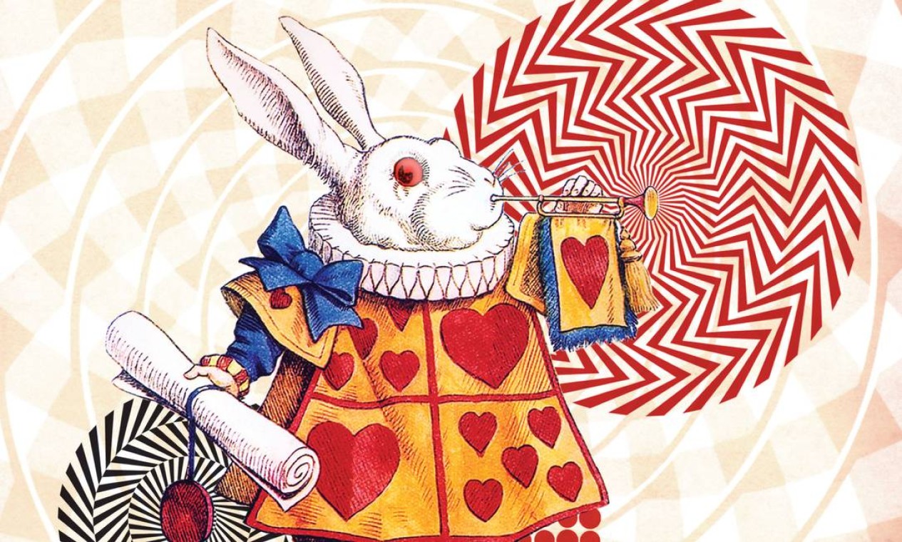 Detalhe do coelho branco desenhado por Adriana Peliano para edição "Alice no país das maravilhas" que será publicada pela Zahar Foto: Divulgação/Editora Zahar