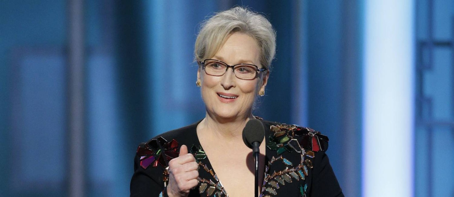 Meryl Streep durante o Globo de Ouro 2017 Foto: Paul Drinkwater / AP