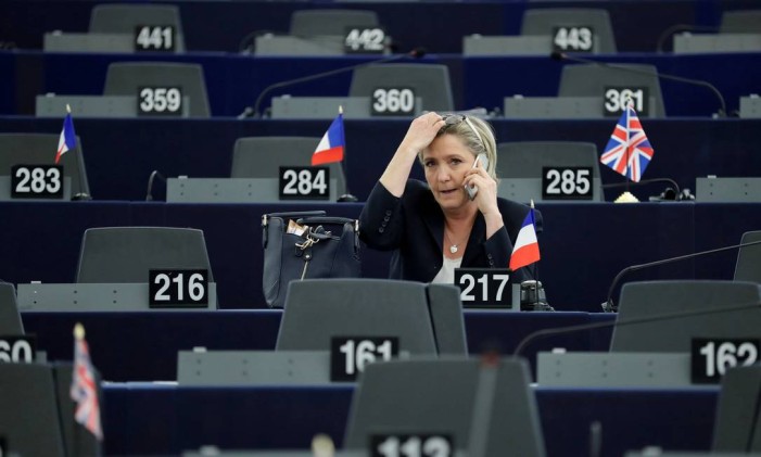 A eurodeputada Marine Le Pen, líder do partido de extrema-direita na França, durante as eleições do novo presidente do Parlamento Europeu, em Estrasburgo, França Foto: CHRISTIAN HARTMANN / REUTERS