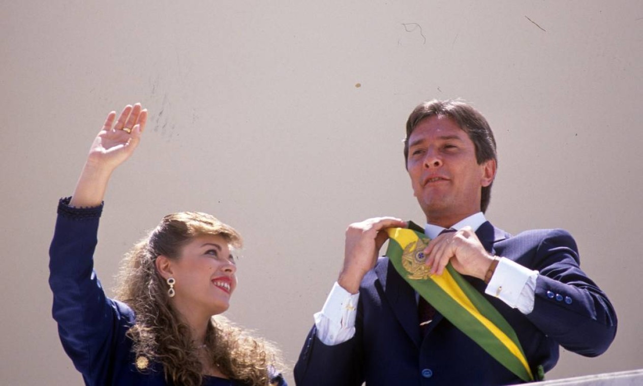 Fernando Collor de Mello foi o primeiro presidente eleito após a democratização do Brasil 15/03/1990 Foto: Marcelo Carnaval / Marcelo Carnaval/ Agência O Globo