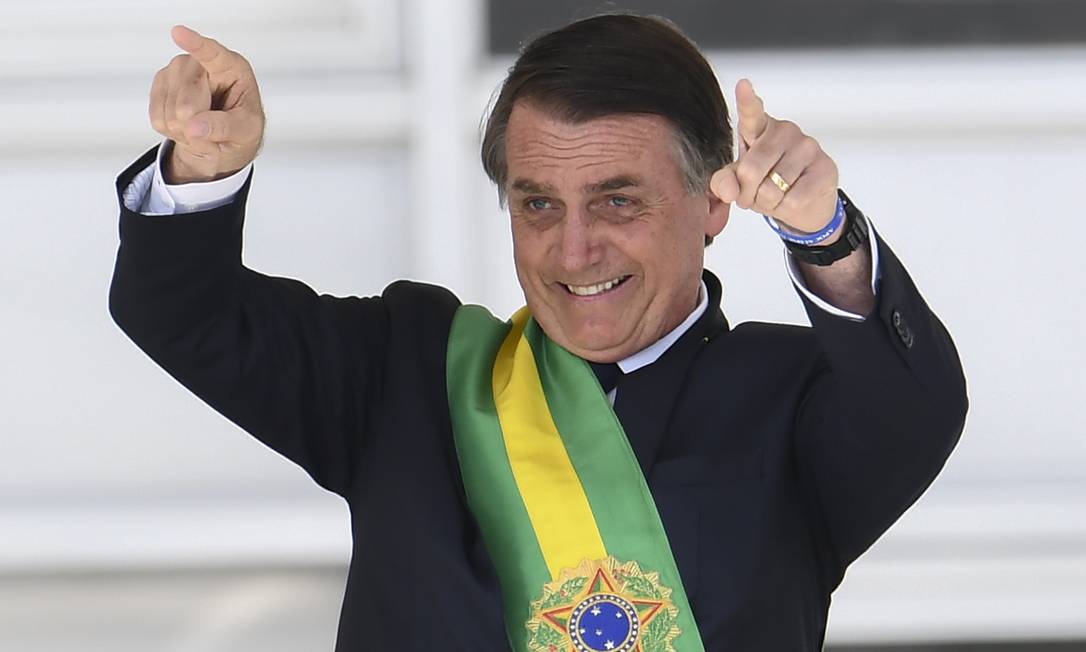 Presidente Jair Bolsonaro no Parlatório do Palácio do Planalto Foto: EVARISTO SA / AFP