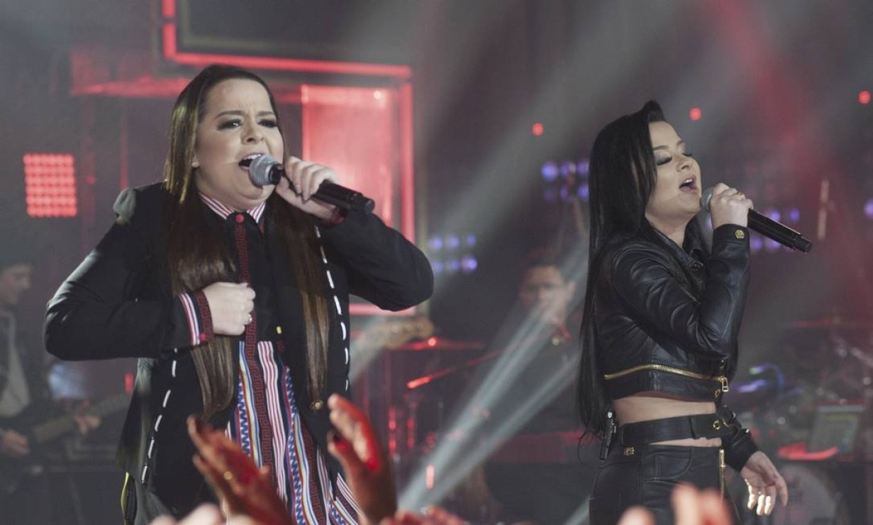 Dupla de irmãs gêmeas, Maiara e Maraisa cantam juntas desde 2013, consolidando-se como uma das principais duplas de sertanejo no país Foto: REINALDO MARQUES / TV GLOBO