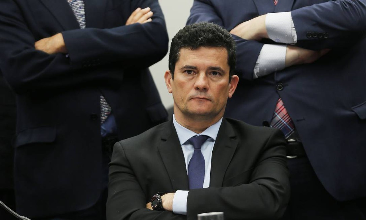 O ministro da Justiça, Sergio Moro, participa de audiência conjunta entre quatro comissões, na Câmara dos Deputados, sobre as supostas mensagens trocadas com o coordenador da Operação Lava-Jato, o procurador Deltan Dallagnol Foto: Jorge William / Agência O Globo - 02/07/2019