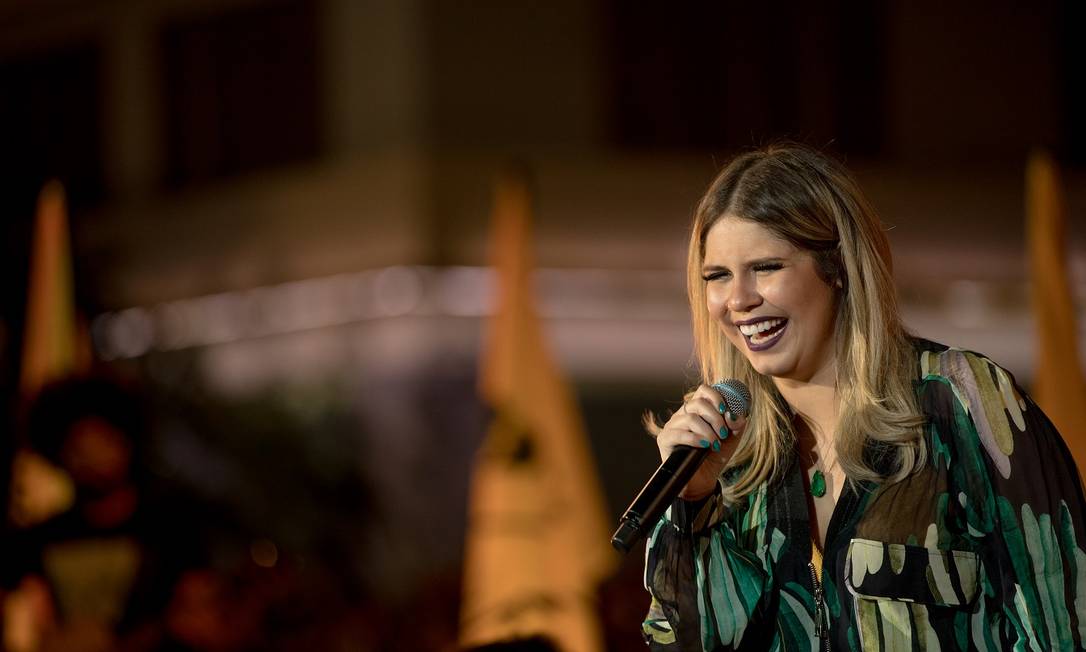 A cantora Marilia Mendonça no especial de TV "Todos os Cantos" Foto: Flaney Gonzallez / Divulgação