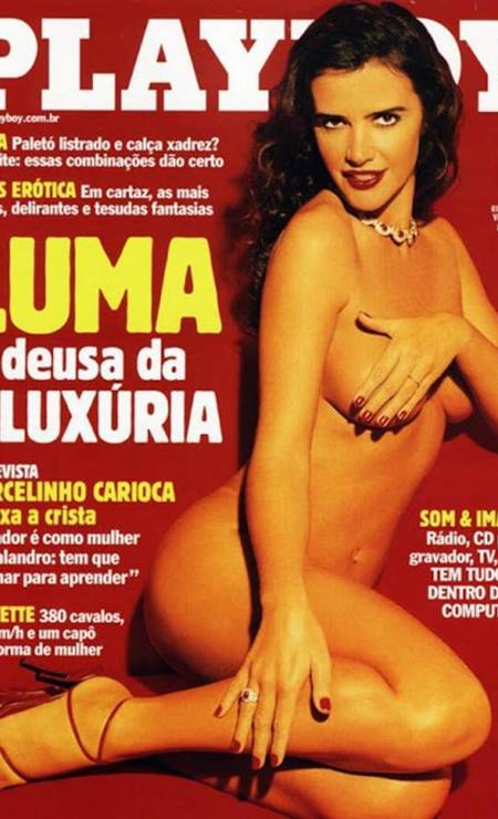 Luma é a capa lendária da revista masculina 'Playboy' no Brasil em maio de 2001 Foto: Reprodução
